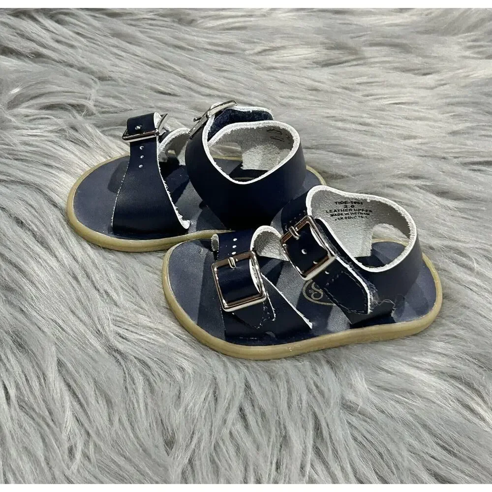 Footmates Infant Navy Tide Sandals‎ Size 2 (MSRP $45.99)